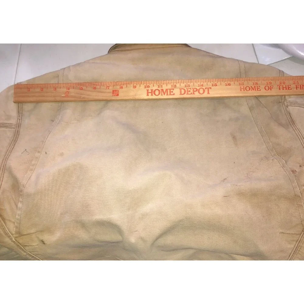 Vintage Carhartt Detroit Blanket Lined Jacket Distressed Thrashed USA Med - Picture 11 of 12